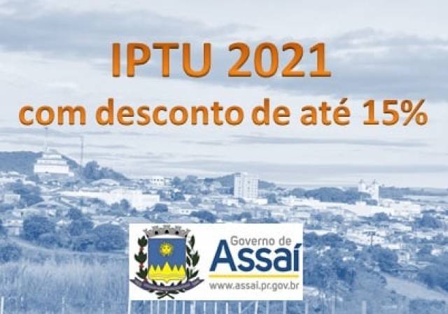 =IPTU 2021 COM 15% DE DESCONTOS