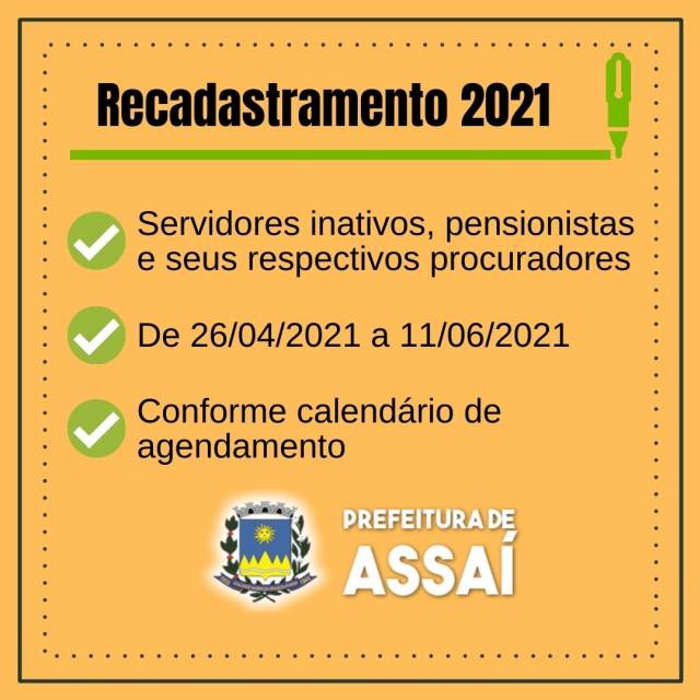 =Recadastramento 2021 para servidores Inativos e Pensionistas