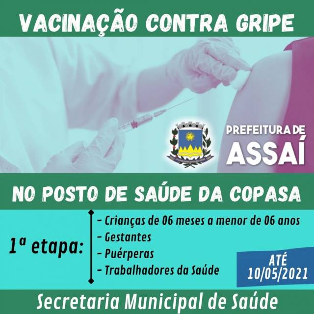=VACINAÇÃO CONTRA GRIPE NO POSTO DE SAÚDE DA COPASA