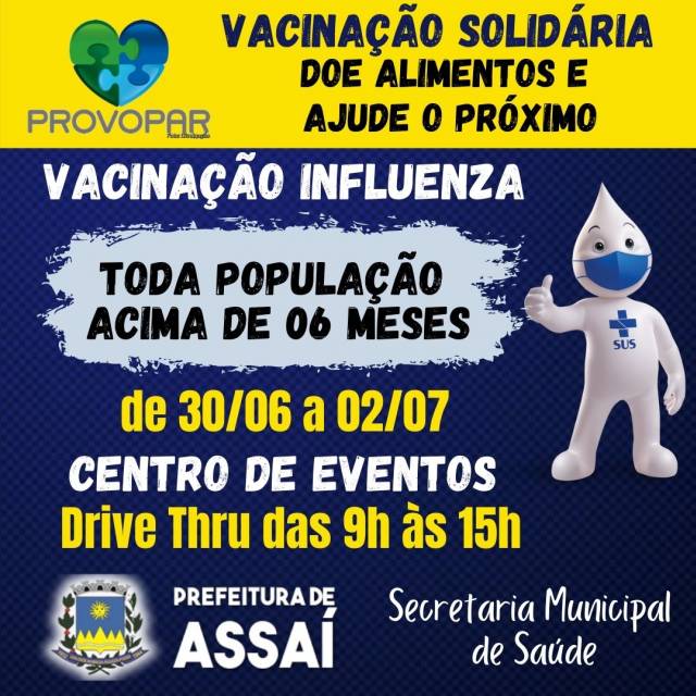 =VACINA CONTRA GRIPE PARA TODA POPULAÇÃO ACIMA DE 06 MESES.