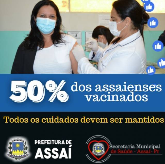 =MAIS DE 50% DOS ASSAIENSES VACINADOS