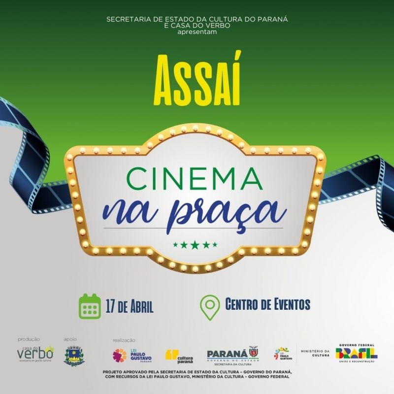 AMANHÃ TEM CINEMA GRATUITO PARA TODOS!