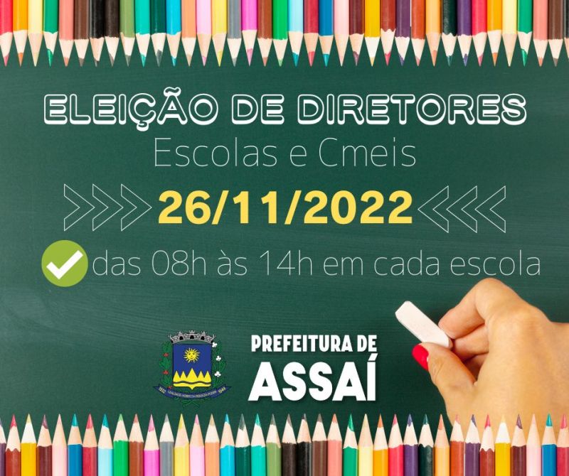 AMANHÃ TEM ELEIÇÃO DE DIRETORES DAS ESCOLAS E CMEIS