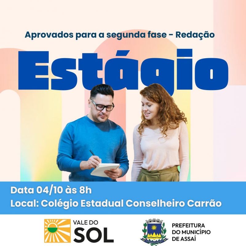APROVADOS PARA A FASE DE REDAÇÃO DO PROGRAMA DE ESTÁGIOS DA PREFEITURA DE ASSAÍ