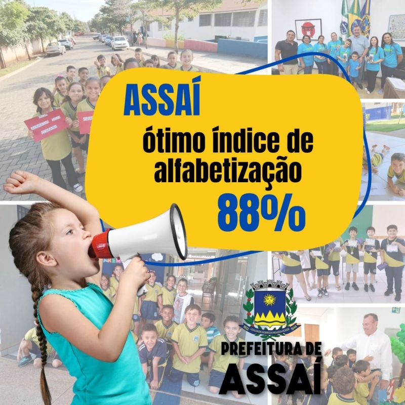 ASSAÍ APRESENTA  ALTO ÍNDICE DE ALFABETIZAÇÃO, SE DESTACANDO NA REGIÃO.