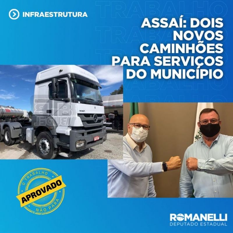 ASSAÍ É CONTEMPLADA COM DOIS CAMINHÕES