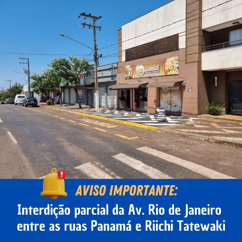 ATENÇÃO: AVISO IMPORTANTE  - REVITALIZAÇÃO DA AV. RIO DE JANEIRO