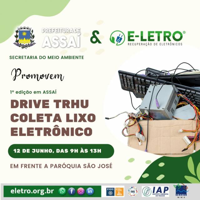 COLETA DE LIXO ELETRÔNICO NESTE SÁBADO (12/06)