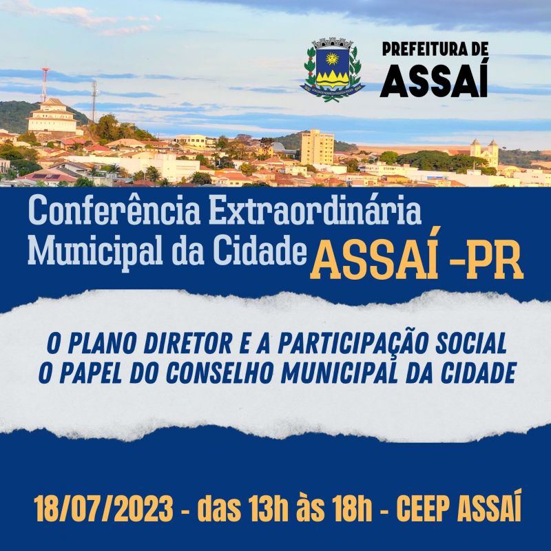 CONFERÊNCIA EXTRAORDINÁRIA MUNICIPAL DA CIDADE ACONTECERÁ DIA 18/07.
