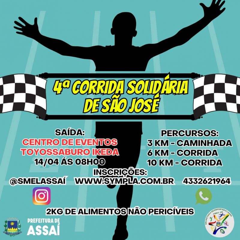 CORRIDA SOLIDÁRIA DE SÃO JOSÉ É NESTE DOMINGO (14/04)