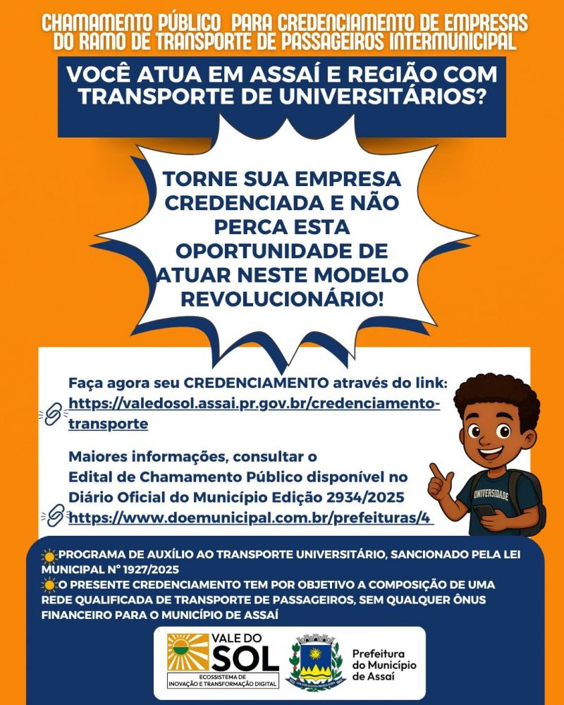 CREDENCIAMENTO PARA EMPRESA DE TRANSPORTE UNIVERSITÁRIO