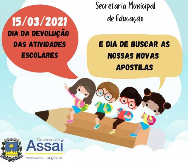 DEVOLUÇÃO DAS ATIVIDADES NAS ESCOLAS E CMEIS