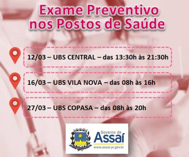 Exame Preventivo nos Postos de Saúde