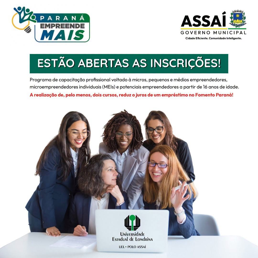 UEL- POLO ASSAÍ OFERTA CURSOS DE GESTÃO EMPRESARIAL. APROVEITEM A OPORTUNIDADE!