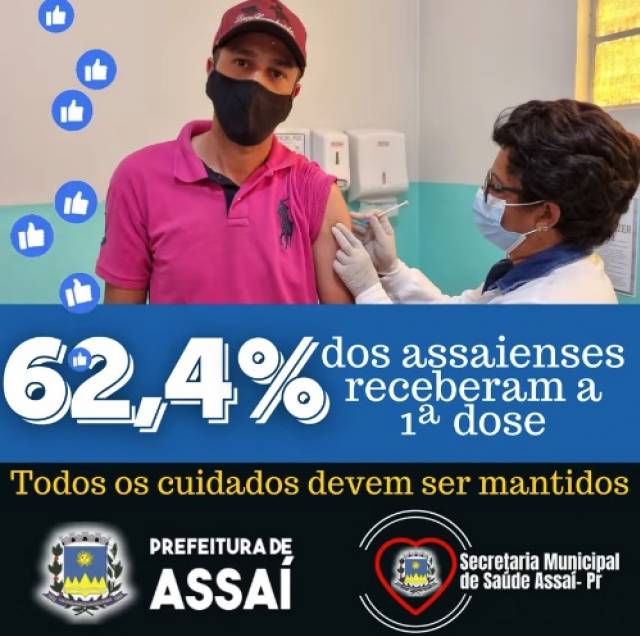 MAIS DE 62% DOS ASSAIENSES VACINADOS