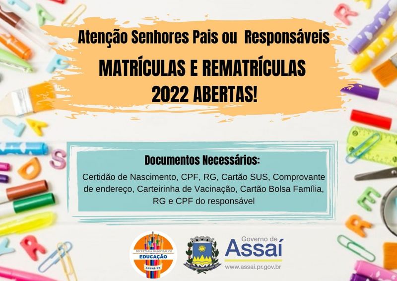 MATRÍCULA E REMATRÍCULA NA REDE MUNICIPAL