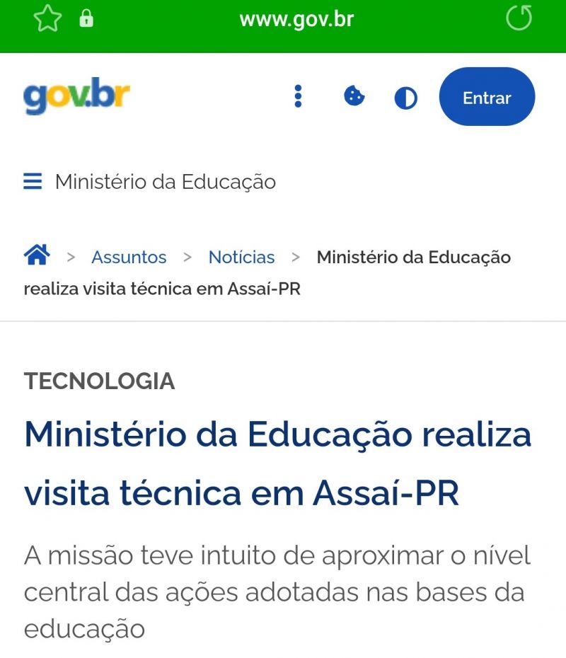 Ministério da Educação realiza visita técnica em Assaí-PR