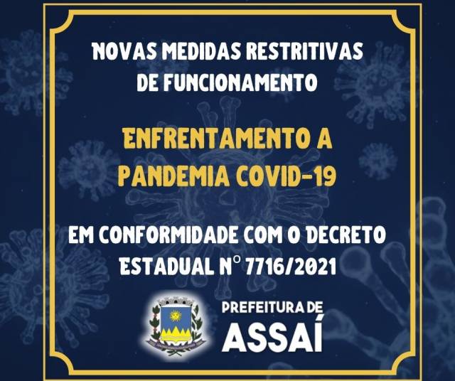 NOVAS MEDIDAS RESTRITIVAS DE ENFRENTAMENTO A COVID-19