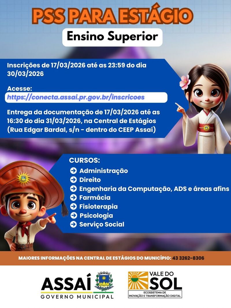 OPORTUNIDADE DE ESTÁGIO EM ASSAÍ
