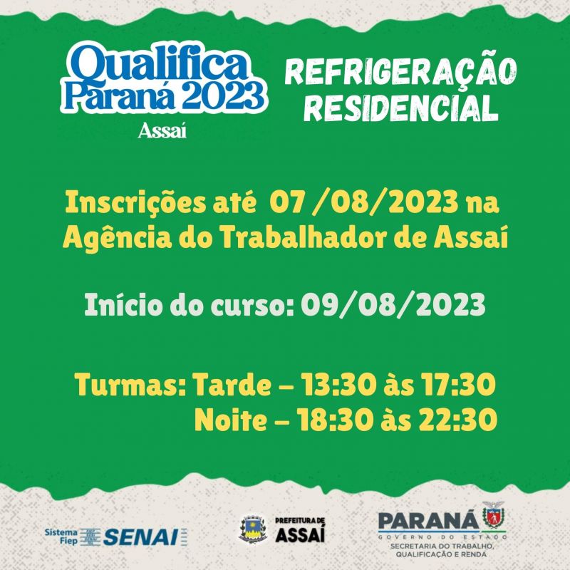 OPORTUNIDADE!!! INSCRIÇÕES ABERTAS PARA CURSO DE REFRIGERAÇÃO RESIDENCIAL