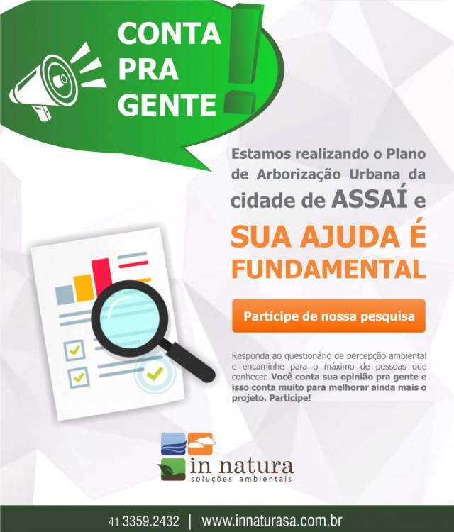 Participe da construção do Plano Municipal de Arborização Urbana de Assaí