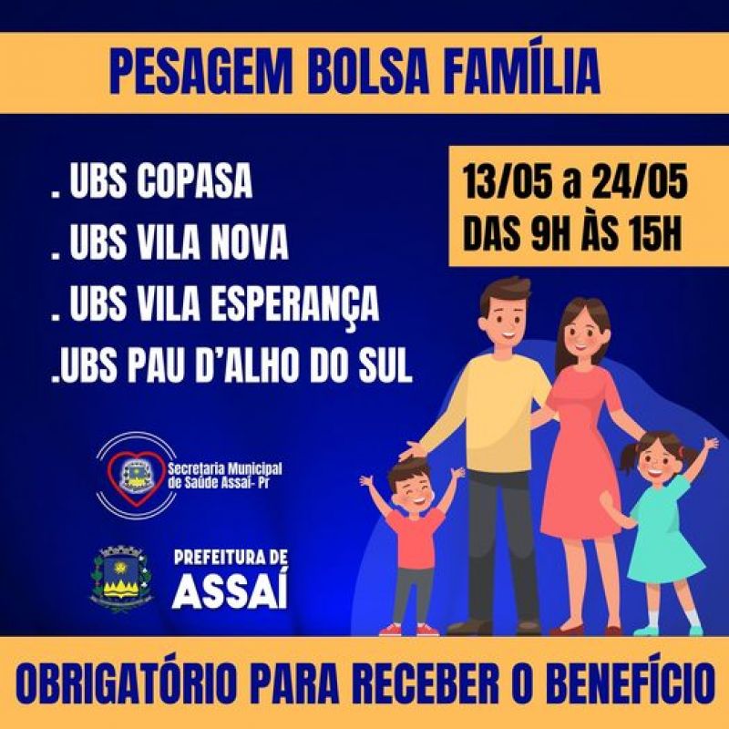 PESAGEM DO BOLSA FAMÍLIA DE 13 a 24/05