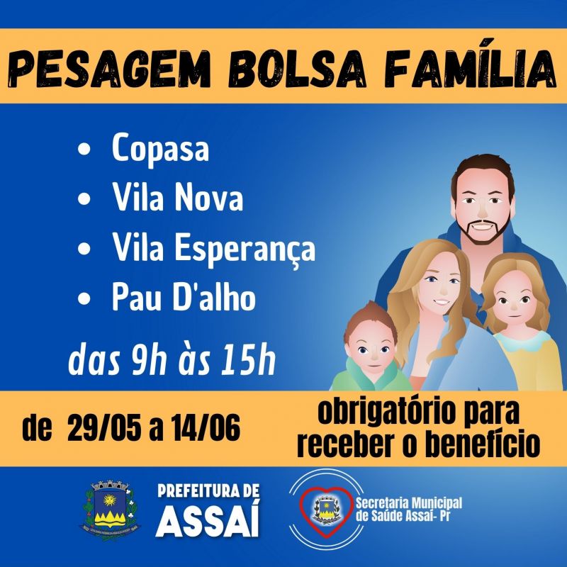 PESAGEM DO BOLSA FAMÍLIA DE 29/05 a 14/06