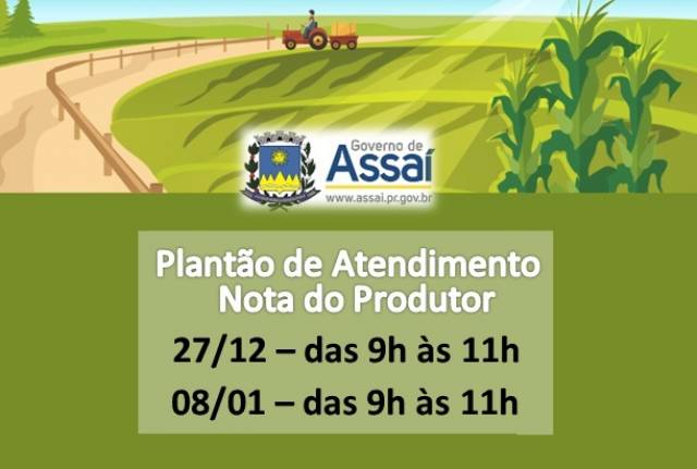 Plantão de atendimento da Nota do Produtor durante as ferias coletivas