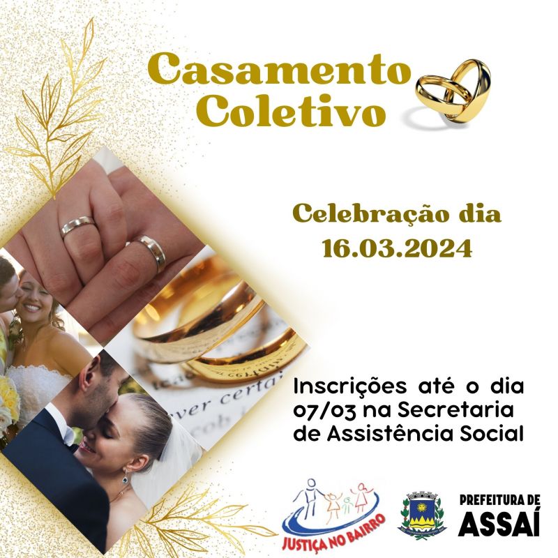 PREFEITO TUTI ANUNCIA AS INCRIÇÕES PARA O CASAMENTO COLETIVO 2024.