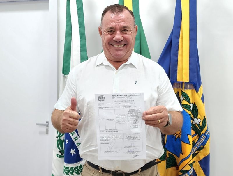 PREFEITO TUTI ASSINA ORDEM DE SERVIÇO DA NOVA EMPRESA CONTRATATA PARA CONSTRUÇÃO DO PARQUE MIRAI.