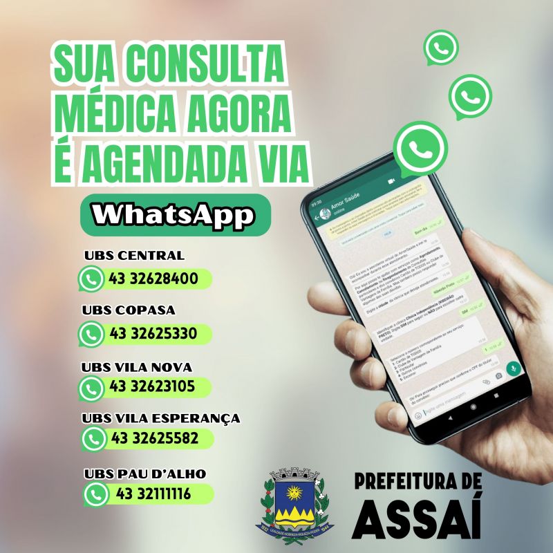 PREFEITO TUTI IMPLANTA AGENDAMENTO DE CONSULTAS VIA  WHATSAPP NAS UBS