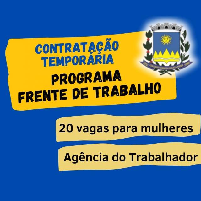 PROGRAMA FRENTE DE TRABALHO CONTRATAÇÃO TEMPORÁRIA