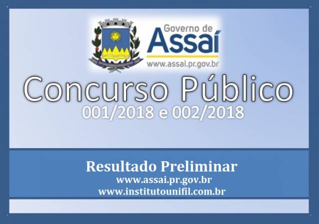 Resultado Preliminar do Concurso Público