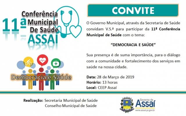 Secretaria de Saúde realizará Conferência Municipal em 28/03