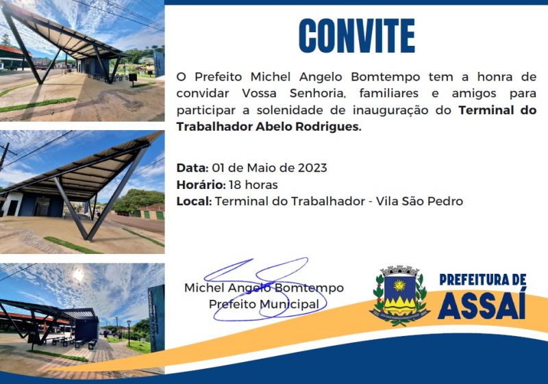 TERMINAL DO TRABALHADOR SERÁ INAUGURADO DIA 01 DE MAIO