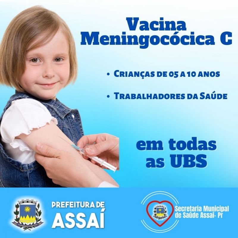 VACINA MENINGOCÓCICA C EM TODAS AS UBS A PARTIR DE SEGUNDA-FEIRA (18)