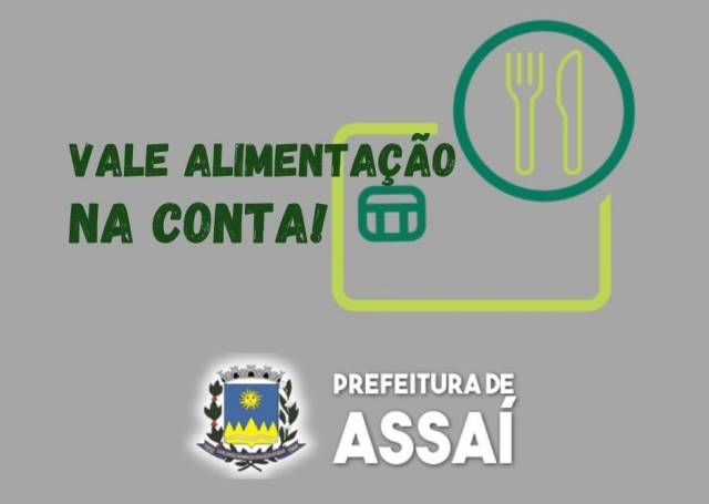 VALE ALIMENTAÇÃO NA CONTA!