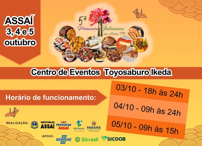 VEM AÍ A 5ª EDIÇÃO DA PRIMAVERA GASTRONÔMICA DE ASSAÍ.