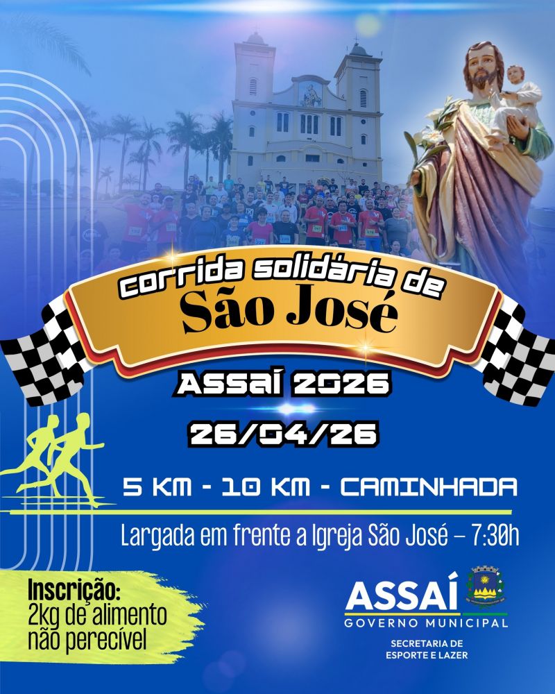 VEM AÍ A CORRIDA SOLIDÁRIA DE SÃO JOSÉ 2026!