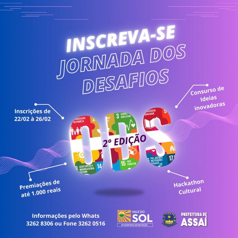 VEM AÍ A JORNADA DOS DESAFIOS ODS 2024