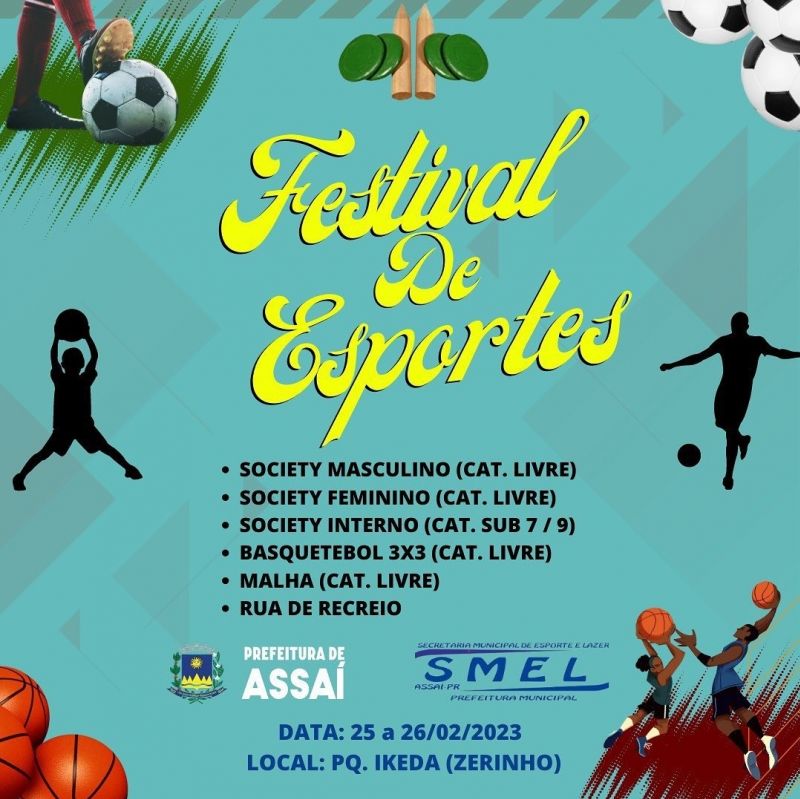 VOCÊ JÁ SE INSCREVEU PARA 1⁰ FESTIVAL DE ESPORTES DE ASSAÍ.